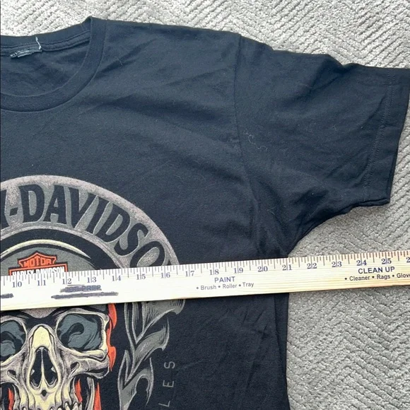 Harley-Davidson Skull Graphic T-Shirt Black Denver Aurora Biker Tee - Picture 7 of 8